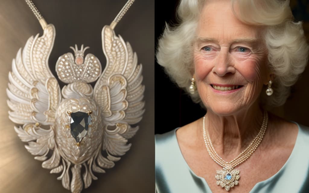 Silberschmuck der Königsgemahlin Camilla zu Ehren der verstorbenen Queen